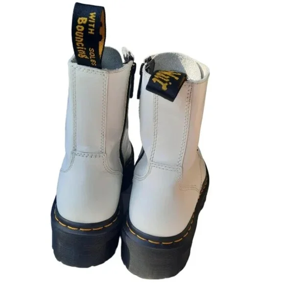 Dr. Doc Martens Platform Jadon White AirWay Combat Boots High Top W10 Y2k 90s
